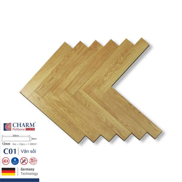 Sàn Gỗ Xương Cá Cốt Xanh Charmwood